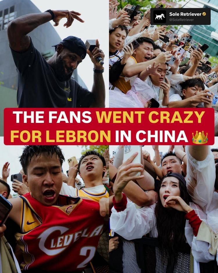 外媒晒照回顾詹姆斯中国行：中国球迷为勒布朗而疯狂